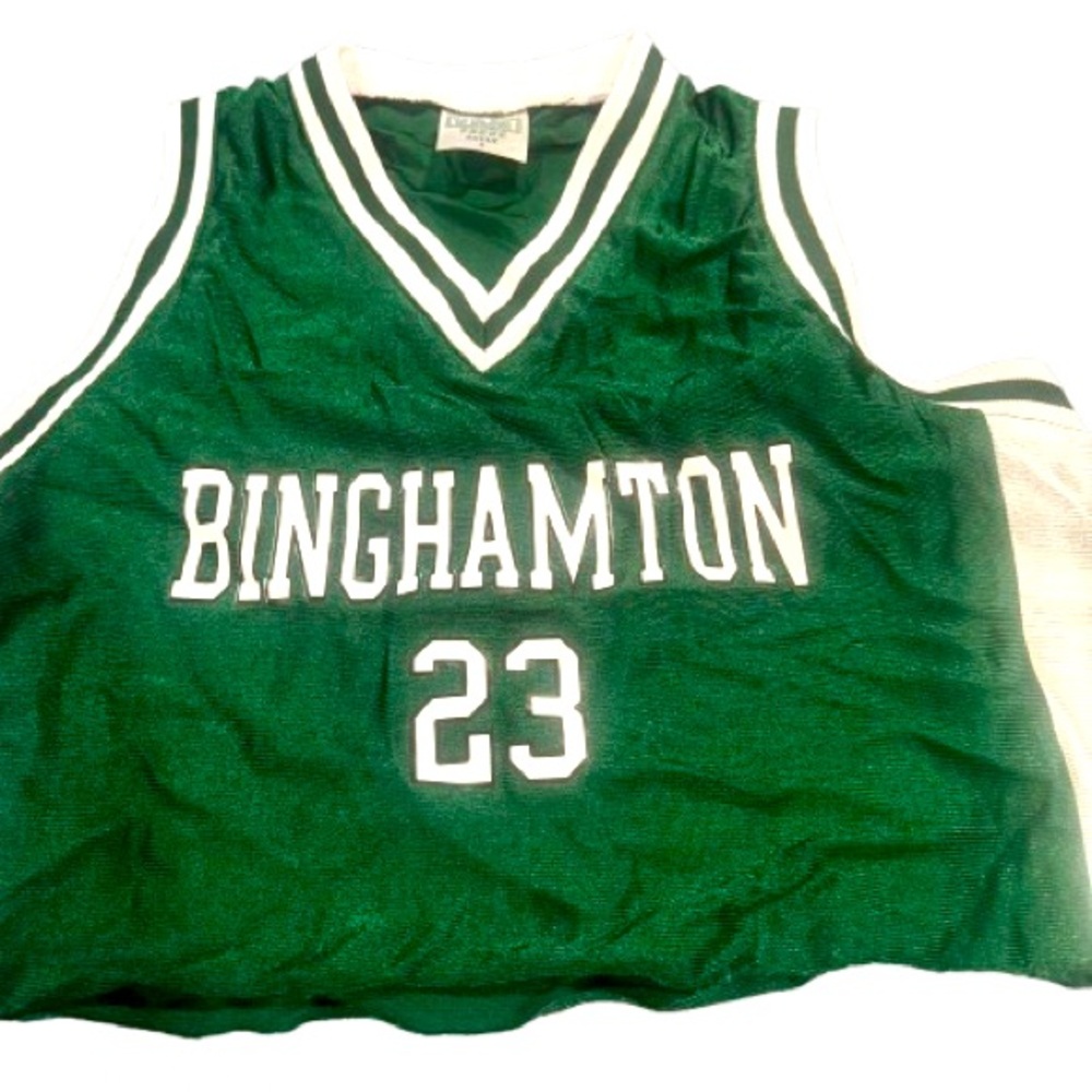 Green Binghamton cropped Basketball Jersey